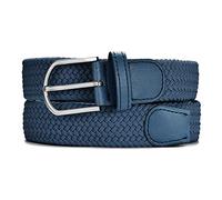 MASADA Ceinture en tissu - Ceinture stretch élastique pour hommes et femmes 3,2 cm de large 100-110 cm cm de long - Bleu foncé