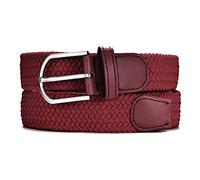 MASADA Ceinture en tissu - Ceinture stretch élastique pour hommes et femmes 3,2 cm de large 100-110 cm cm de long - Rouge foncé