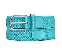 MASADA Ceinture en tissu - Ceinture stretch élastique pour hommes et femmes 3,2 cm de large 110-120 cm cm de long - Bleu clair