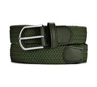 MASADA Ceinture en tissu - Ceinture stretch élastique pour hommes et femmes 3,2 cm de large 90-100 cm cm de long - Vert olive