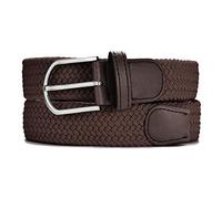 MASADA Ceinture en tissu - Ceinture stretch élastique pour hommes et femmes 3,2 cm de large 90-100 cm cm de long - Marron