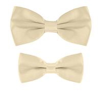 MASADA Ensemble de nœuds papillon père-fils DonDon en look partenaire, déjà attaché et ajustable - Beige