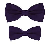 MASADA Ensemble de nœuds papillon père-fils DonDon en look partenaire, déjà attaché et ajustable - Violet