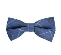 MASADA nœud papillon à carreaux Bleu avec rayures noires et blanches, réglable en continu, fait main et fermeture à crochet - 12 x 6 cm