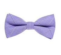 MASADA nœud papillon à carreaux Lilas, réglable en continu, fait main et fermeture à crochet - 12 x 6 cm