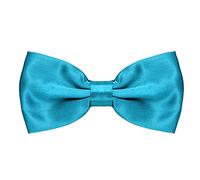 MASADA nœud papillon bleu azur brillant- Accessoire pour homme, réglable en continu, fait main et fermeture à crochet - 12 x 6 cm