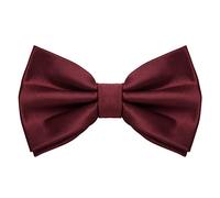MASADA nœud papillon bordeaux - Accessoire pour homme Look soie, réglable en continu, fait main et fermeture à crochet - 12 x 6 cm