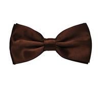 MASADA nœud papillon brun foncé brillant- Accessoire pour homme, réglable en continu, fait main et fermeture à crochet - 12 x 6 cm