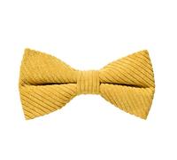 MASADA nœud papillon velours côtelé jaune - Accessoire pour homme, réglable en continu, fait main et fermeture à crochet - 12 x 6 cm