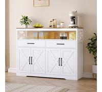 MASAJIA Buffet Bas Blanc, Meuble Cuisine Bas, 140×40×105 cm, Buffet Salle a Manger Blanc Meuble Salon Rangement BuffetBas Salle a MangerMeuble Cuisine RangementMeuble de Rangement SalonBuffet Salon