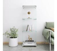 MASAJIA Vitrine en Verre avec 1 Porte 3 Etagere, Meuble Vitrine en Verre avec Serrure, Armoire en VerreVitrine enVerre avec PorteVitrine sur Pied pour CollectionVitrineColonne Salon Chambre Bar