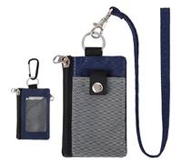 MASAPHlL - Petit portefeuille à lanière pour femme/homme avec porte-badge d'identification anti-RFID, pochette minimaliste en nylon à fermeture éclair, portefeuille tour de cou avec porte-clés,