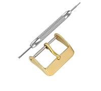 masar 12mm Plaqué Or - Attache Fermoir, Boucle pour Bracelet de Montre - Languette de 1,75 mm - Couleur, Gold - Buckle Watch Strap, 12 mm, Profil Avant Arrondi et Plus Profond