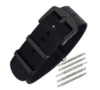masar 18mm Premium Bracelet NATO Nylon Noir - Otan G10 - Boucle Noir - Bracelet de Montre - Universel - Watch Strap Band - 18 mm Full Black