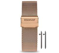 masar 18mm Rose Gold Universel Libération Rapide Bracelet de Montre Maille Milanaise Mesh Femme DW Cluse Fossil Remplacement 18 mm LR Or Rose