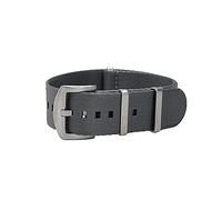 masar 20mm Premium Bracelet NATO Nylon Gris - Bracelet de Montre Homme - Watch Straps - 20 Grey Satin