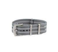 masar 20mm Premium Bracelet NATO Nylon Gris Clair - 2 Bandes - Boucle en Acier brossé - Bracelet de Montre -Grey/Light Grey