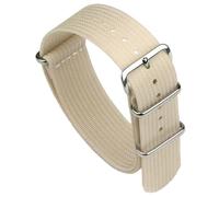 masar Bracelet NATO - Nylon & Silicone Hybride - Bracelet de Montre - (Blanc Crème) - Kit avec Outil - OTAN G10 Ivory - Off-White 22mm