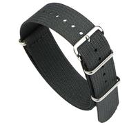 masar Bracelet NATO - Nylon & Silicone Hybride - Bracelet de Montre - Gris Foncé - Boucle Chrome Poli - Kit avec Outil - OTAN G10 Anthracite 18mm