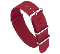 masar Bracelet NATO - Nylon & Silicone Hybride - Bracelet de Montre - Kit avec Outil - OTAN G10 Rouge Pourpre 20mm