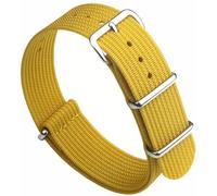 masar Bracelet NATO - Nylon & Silicone Hybride - Bracelet de Montre - Style Militaire - Kit avec Outil - OTAN Jaune Moutarde G10 18mm