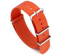 masar Bracelet NATO - Tissu Nylon & Silicone Hybride - Bracelet de Montre - Homme et Femme - Kit avec Outil - OTAN G10 Orange 22mm