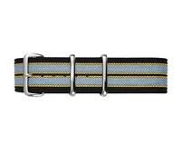 masar James Bracelet Nato Bond Hybride Nylon & Silicone 20mm Noir Gris Jaune - Bracelet de montre Homme/Femme - Otan G10 Watch Strap Black Grey Yellow 20 mm