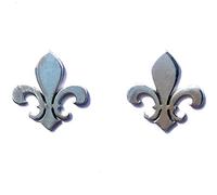 MASBARATA.ES BOUCLES D'OREILLES FLEUR DE LIS EN ARGENT 925/1000, Argent sterling