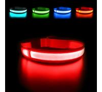 MASBRILL Collier Lumineux Chien, Collier LED Chien Rechargeable et Etanche, Collier de Chien Clignotant avec 3 Modes, Réglable Sécurité Collier pour Petits Moyens Gros Chiens, Rouge M