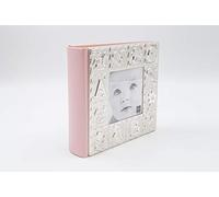 Mascagni Album Photo avec Cadre en métal à 2 Tons - 100 Photos - 10x15cm - Rose - Similicuir - avec Mémo - Rectangle