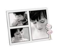 Mascagni - Cadre Multi Photos - Pêle Mêle en métal, Finition Brillante, avec décors en Relief, émail coloré et Cristaux - 2 Photos 7x10 + 1 Photo 10x15 cm