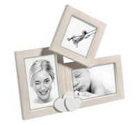 Mascagni Cadre pele mele 1 photo 10x10 et 2 photos 10x15 en bois avec décors coeurs à poser