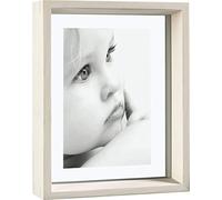 Mascagni - Cadre Photo en Bois Massif avec Deux Verres - Blanc - Taille Verre 18x23cm - Rectangle