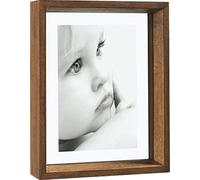 Mascagni - Cadre Photo en Bois Massif avec Deux Verres - Couleur Foncé Taille Verre 18x23cm - Rectangle