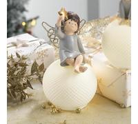 MASCAGNI Casa Ange de Noël sur boule Décoration de Noël 8 x 14 cm Polyrésine
