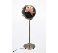 Mascagni - Globe Terrestre décoratif Lumineux Noir - Mappemonde - Eclairage LED - Base Couleur cuivre - Diamètre 42 cm 20ZO1244