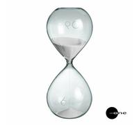 MASCAGNI Grand Sablier en Verre Design 1h 60 Minutes - Minuteur 60mn - Sable Blanc Ivoire - 27cm - Décoration intérieur