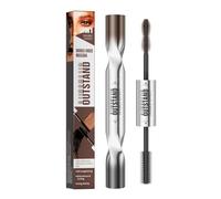 Mascara 2 en 1 double brosse volumateur et allongeant, mascara waterproof double embout avec brun allongeant les cils et noir volumateur, maquillage pour des cils recourbés et un effet faux cils