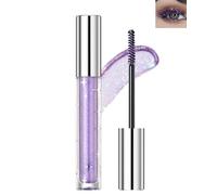 Mascara à paillettes violets, imperméable à l'eau longue durée Diamond Colourful Mascara, anti-salissures sans clumping, métallique Sparkling Lash Mascara Maquillage Noël pour femmes Fête Stage