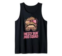 Mascara Amusant Messy Bun Mud Squad Run Mudder Trail Running Débardeur