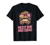 Mascara Amusant Messy Bun Mud Squad Run Mudder Trail Running T-Shirt
