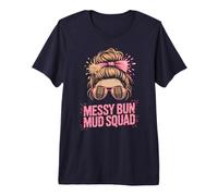 Mascara Amusant Messy Bun Mud Squad Run Mudder Trail Running T-Shirt Haut de Gamme