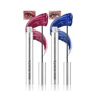 Mascara Couleur Set, 2 Couleurs Waterproof Bourgogne et Bleu, Mascara Volume et Longueur Durée Volume Durable Extension de Cils, Pour Noël, Halloween, Fêtes, Mariages, Makeup Maquillage Femme