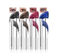 Mascara Couleur Set, 4 Couleurs Waterproof Noir et Braun Bourgogne et Bleu, Mascara Volume et Longueur Durée Volume Durable Extension de Cils, Pour Noël, Halloween, Fêtes, Mariages, Makeup pour Femme