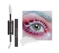 Mascara de Couleur À Double Tête, Hypoallergenic Mascara For Cils Colorés Et Imperméables, Volume Et Longueur - Créez Un Maquillage Des Yeux Charmant En 3D(01#WHITE)