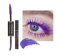 Mascara de Couleur À Double Tête, Hypoallergenic Mascara For Cils Colorés Et Imperméables, Volume Et Longueur - Créez Un Maquillage Des Yeux Charmant En 3D(02#PURPLE)