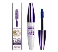 Mascara en fibre de soie 5D, imperméable, volume avec collagène, volumeux, prolongeant, sans grumeaux, noir intense pour maquillage des yeux spectaculaire pour cosplay et maquillage (bleu)