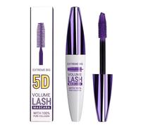 Mascara en fibre de soie 5D, imperméable, volume avec collagène, volumeux, prolongeant, sans grumeaux, noir intense pour maquillage des yeux spectaculaire pour cosplay et maquillage (violet)