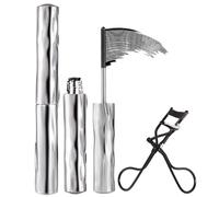 Mascara Imperméable Pour Cils | 2 Pièces Mascara Résistant aux Traces Sans Paquets | Fibres Recourbeuses de Cils à l'Effet Dramatique avec Recourbeur | Pour Femmes et Filles Soirée Fête Travail