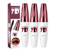 Mascara Noir Volume Imperméable 7D, Mascara à Fibres Effet Faux Cils, Longue Durée Anti-Bavures, Longueur et Courbure Superposables, Maquillage des Yeux Pas d'Yeux de Panda (3 pcs)